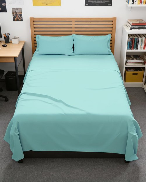 Full XL Bed Sheet Set by [Brand Name] - 4-Piece Soft & Breathable Hotel Luxury Bedding - Deep Pockets, Fade & Wrinkle Free - Spa Blue