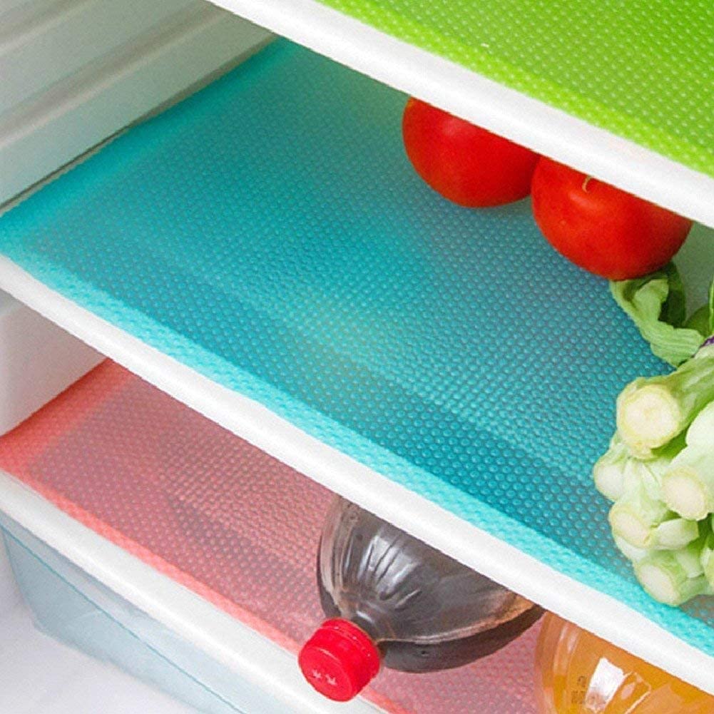 12 Pcs Refrigerator Liners, MayNest Washable Mats Covers Pads, Home Kitchen Gadgets Accessories Organization for Top Freezer Glass Shelf Wire Shelving Cupboard Cabinet Drawers (12 Red)