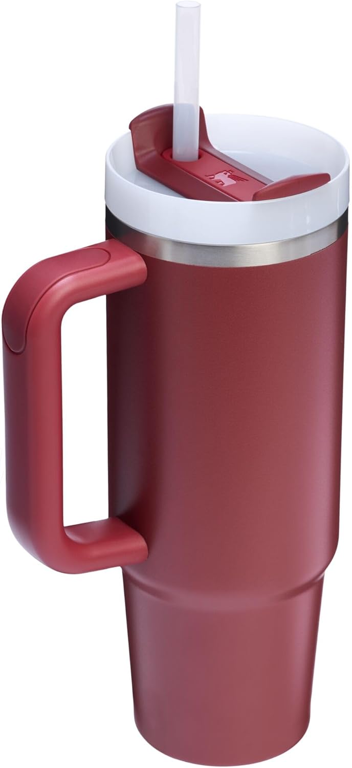 STANLEY Quencher H2.0 Tumbler - 30 oz Insulated Stainless Steel with Handle & Straw | Cranberry Color