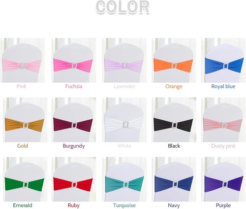 Joccun Spandex Chair Sashes - 30 PCS Stretch Covers with Buckle Slider for Weddings & Events | Dusty Pink
