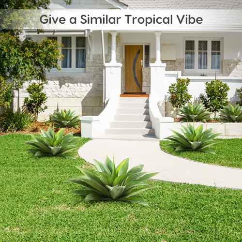 Velener 28 Inch Green Artificial Agave Plants Set of 2 Outdoor Faux Succulents