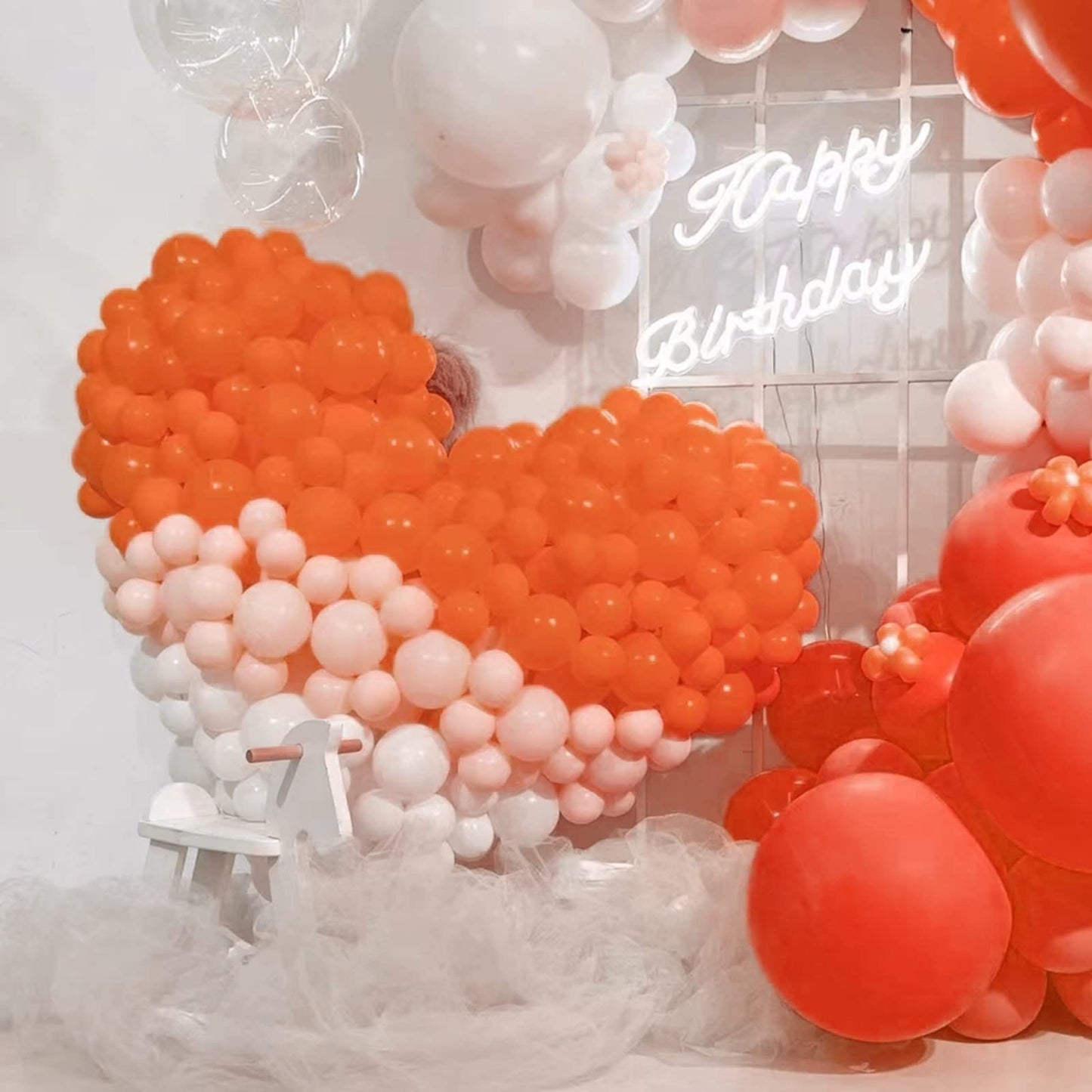 Orange Balloons 110Pcs, 5 Inch Small Latex Party Balloons, Mini Thick Orange Balloons for Birthday Wedding Baby Shower Decorations.