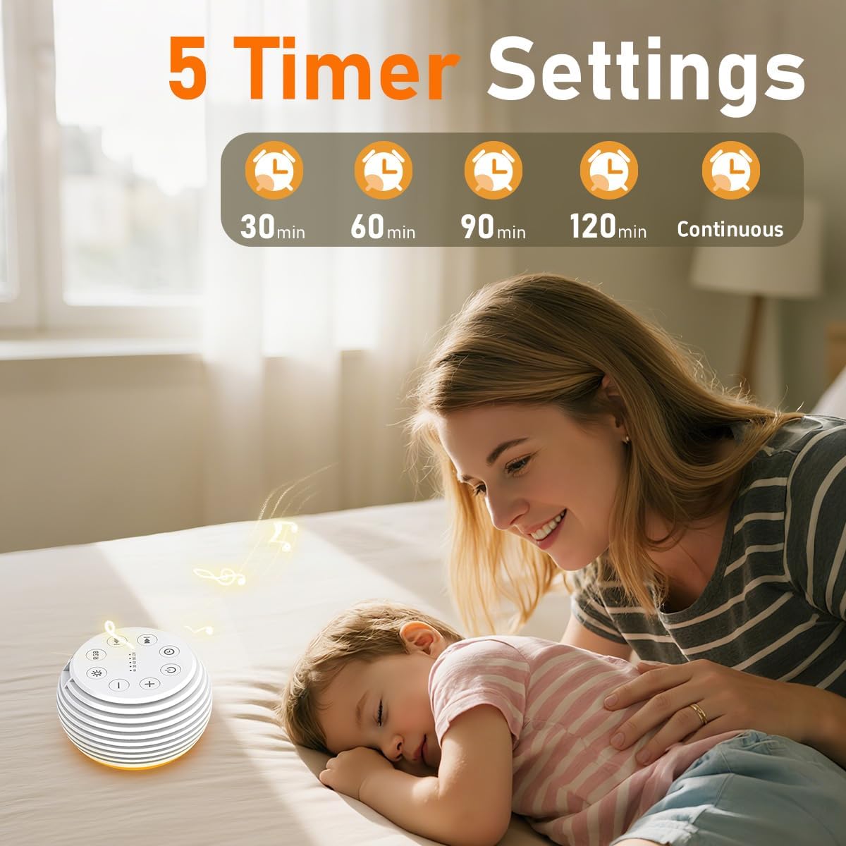SleeZOO Portable Sound Machine - 30 Soothing Sounds, 32 Volume Levels, Rechargeable | Ideal for Sleep & Travel