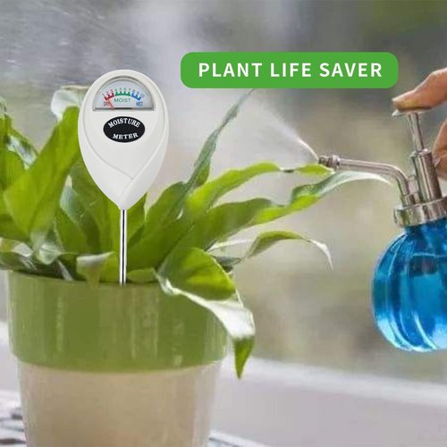Censinda Soil Moisture Meter - Accurate Hygrometer for Indoor & Outdoor Plant Care | No Battery Needed, White