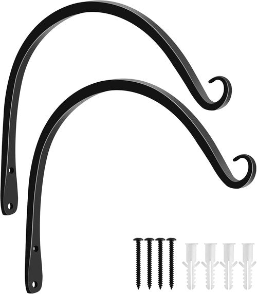 Gtongoko 10-Inch Metal Plant Hangers - Durable Indoor/Outdoor Hooks for Hanging Plants, Bird Feeders & Lanterns | Black Finish