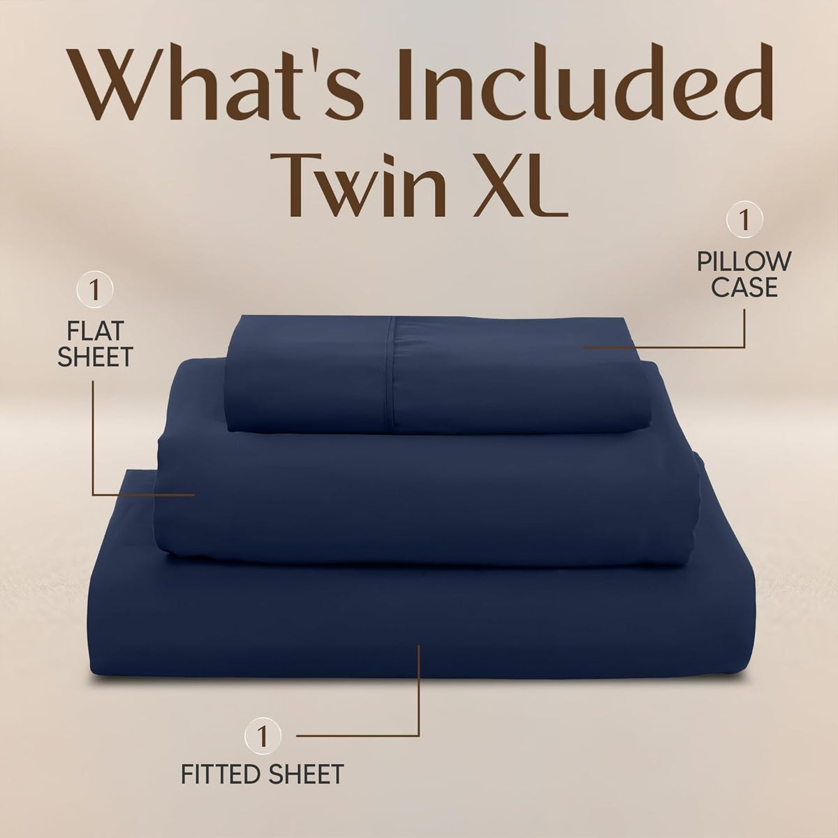 Utopia Bedding Twin XL Sheet Set - Soft Microfiber 3-Piece Bed Sheets | Oeko-Tex Certified, Navy Blue