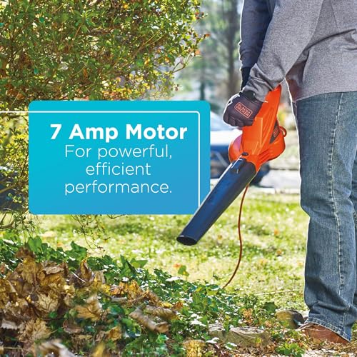 BLACK+DECKER 7-Amp Handheld Electric Leaf Blower - Corded, 180 MPH, Blower Only