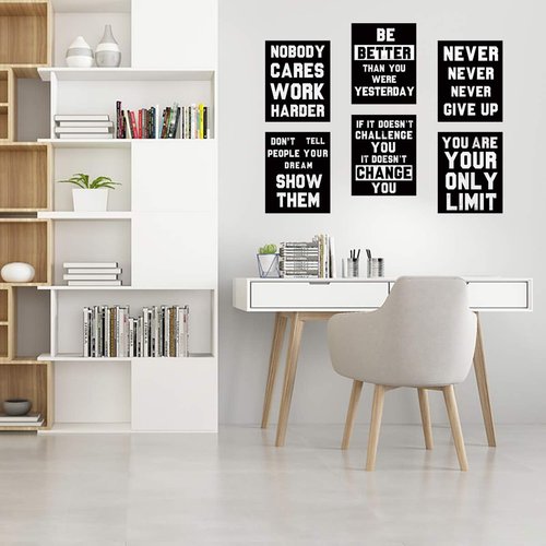 HOMANGA Inspirational Wall Art | Motivational Canvas Prints Set of 6 | 8x10 Inch Unframed Decor for College & Office