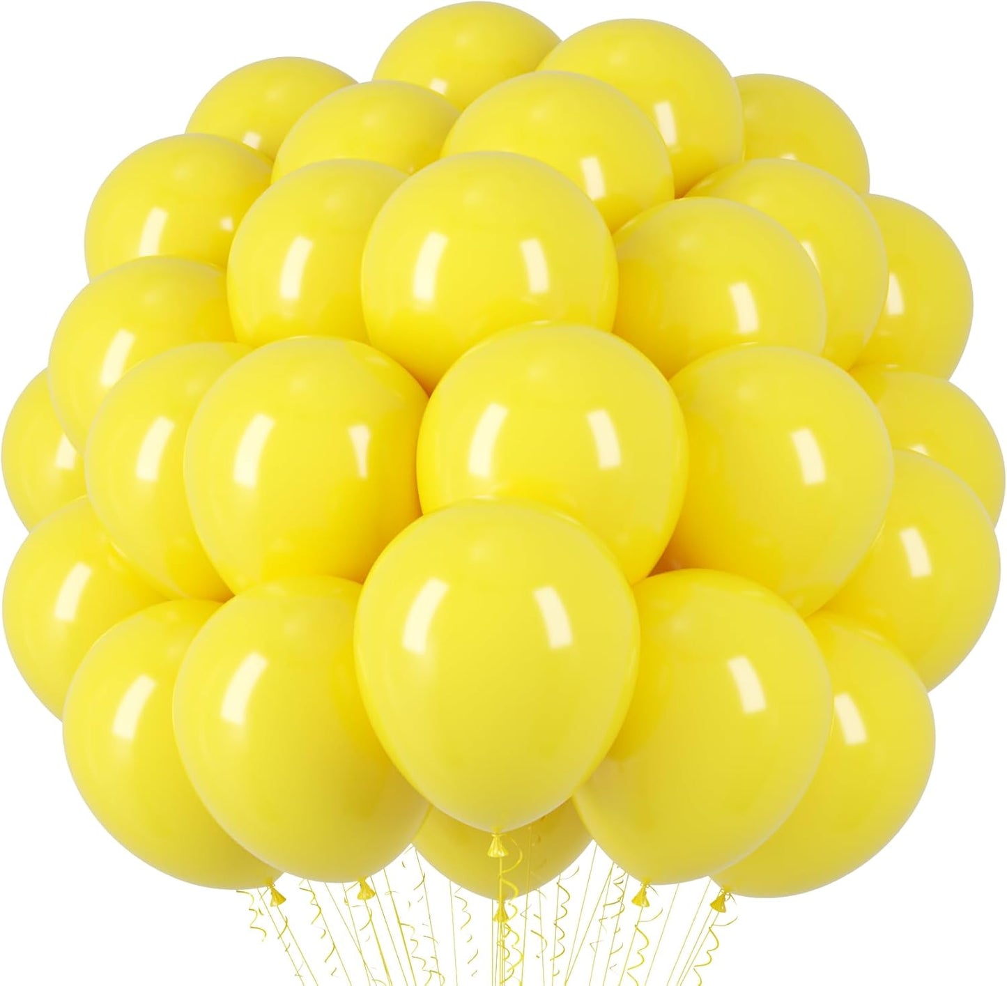 Voircoloria Yellow Balloons - 66-Pack 12-Inch Latex Balloons for Graduation, Weddings & Parties
