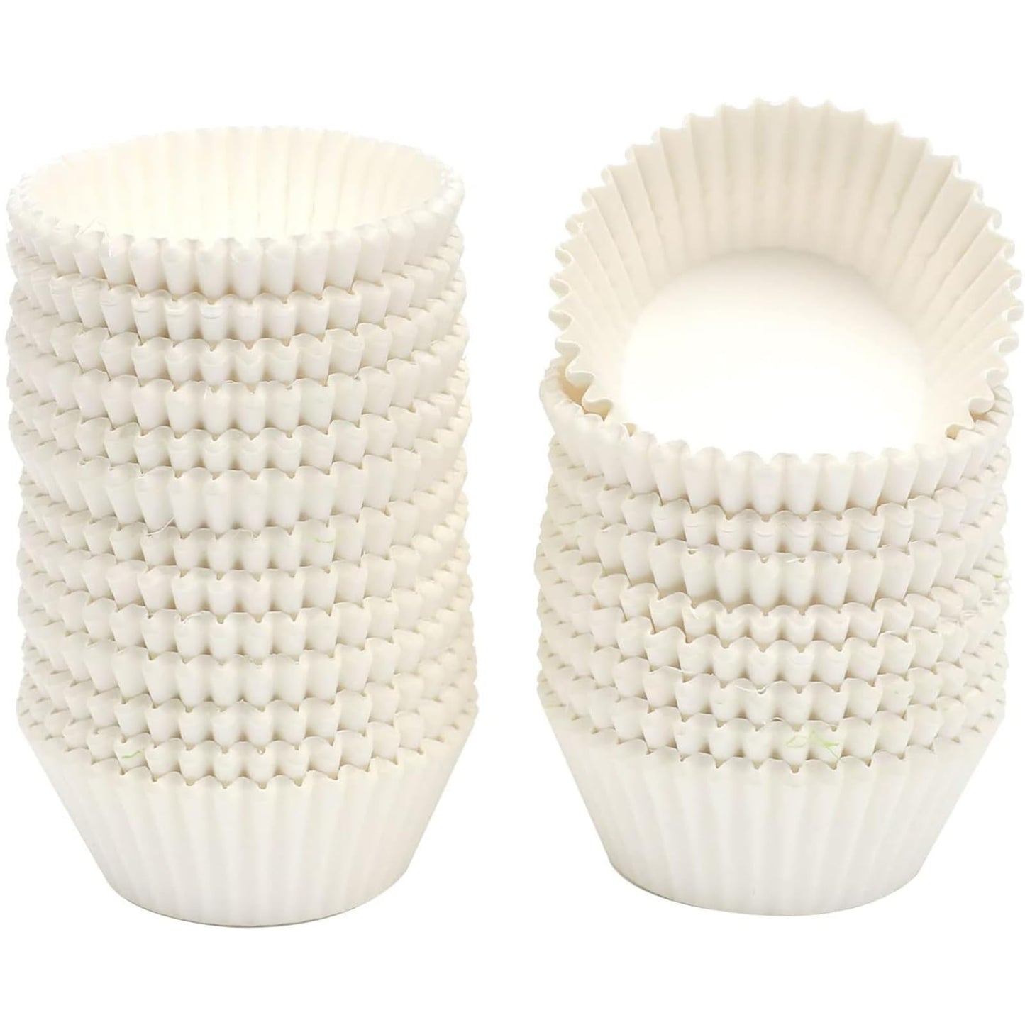 qiqee 600pcs White Cupcake Liners Muffin Linner No Smell, Food Grade Baking Cups（Standard Size）