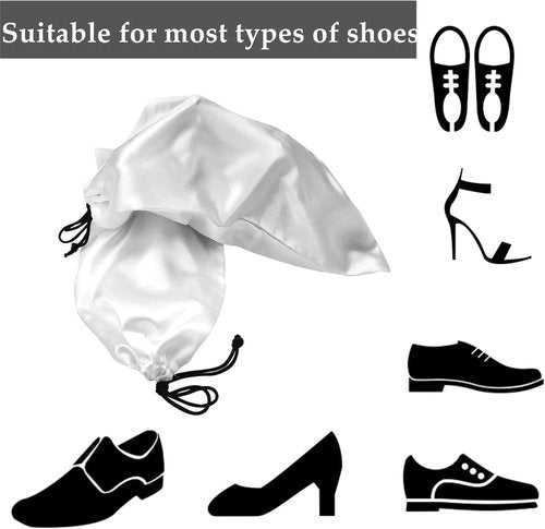 GONGKANGYUAN Shoe Bags - 4 Pack Satin Fabric Drawstring Bags for Travel | Protect & Store Shoes