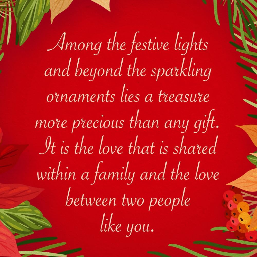 Prime Greetings Christmas Card for Son and Daughter-In-Law | Eco-Friendly Thick Card Stock, 5in x 7.75in