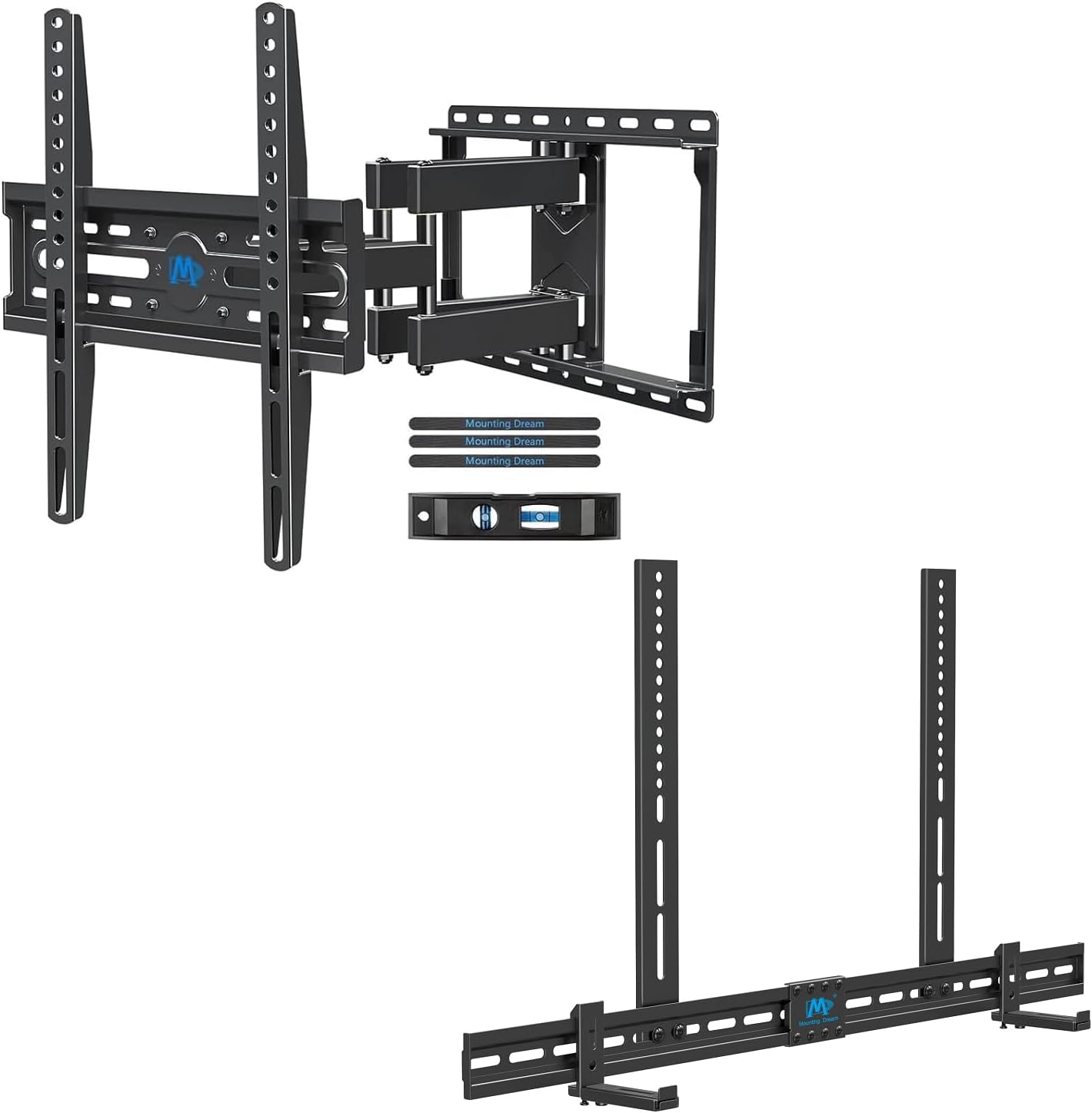 Mounting Dream TV Wall Mount - Swivel & Tilt for 32-65 Inch TVs | Includes Soundbar Bracket MD5425