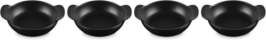 Le Creuset Enameled Cast Iron Mini Round Braiser Set - 4 Pieces, 0.3 Qt, Matte Black Finish