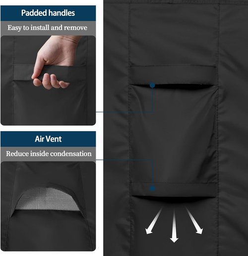 Easy-Going Waterproof Rectangle Patio Furniture Cover - UV-Resistant Dining Table & Chair Set (110"L x 84"W x 28"H, Black)