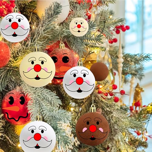 Santa Face Vinyl Stickers 45ct for Ornaments, Water Bottles & Windows – Xmas DIY Decals