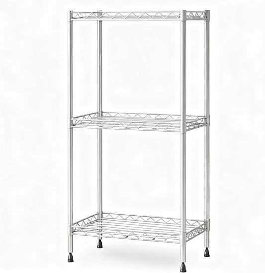 3-Tier Wire Shelving Unit - Heavy-Duty Steel Storage Shelves | 1000 lbs Capacity, Adjustable for Kitchen & Garage
