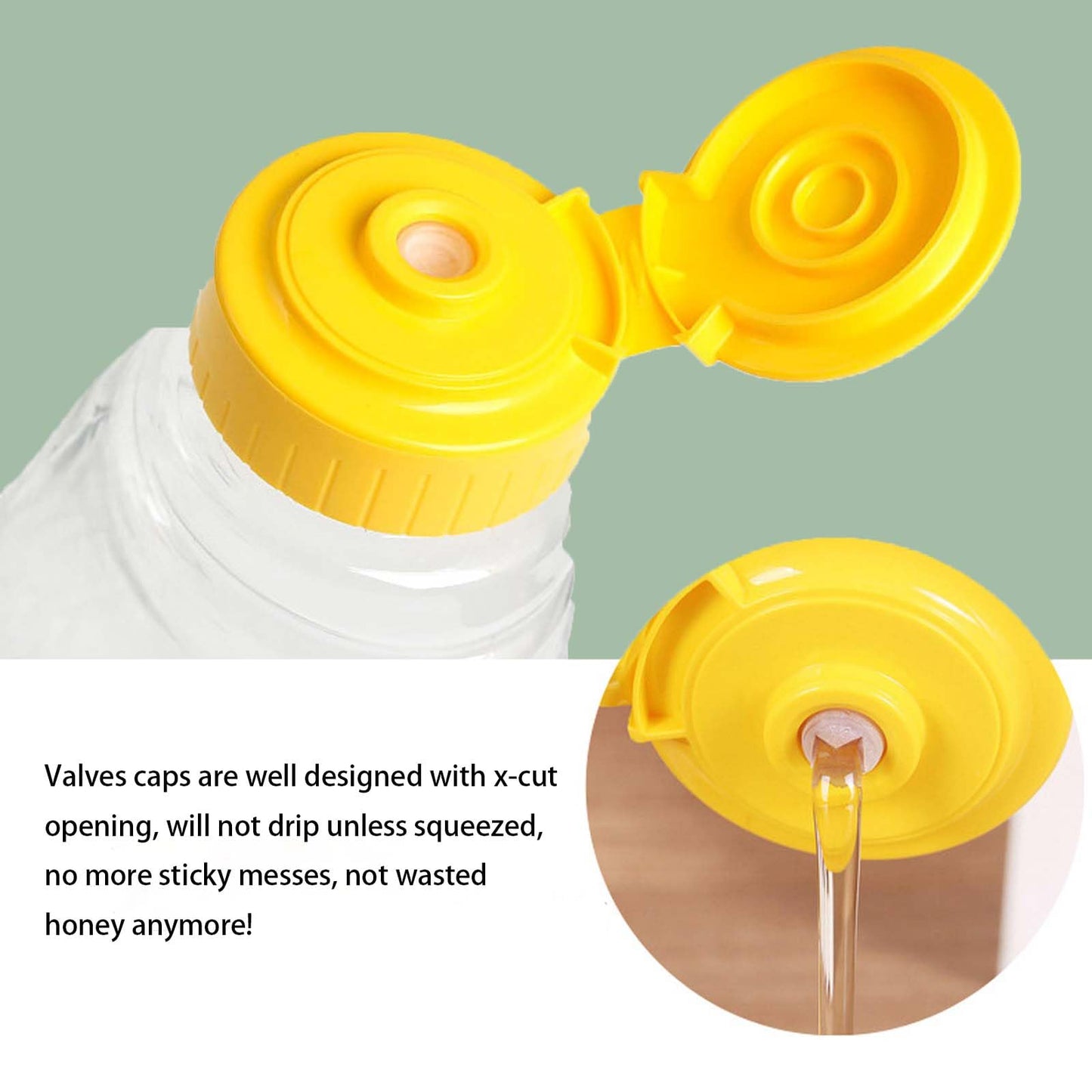2 Pack Empty Plastic Honey Bottles with Funnel, 200ml Squeeze Honey Jars Leakproof Honey Dispenser Flip Top Condiment Container for Ketchup Mustard Salad Dressing Sauce Syrup Oil Epoxy, BPA Free