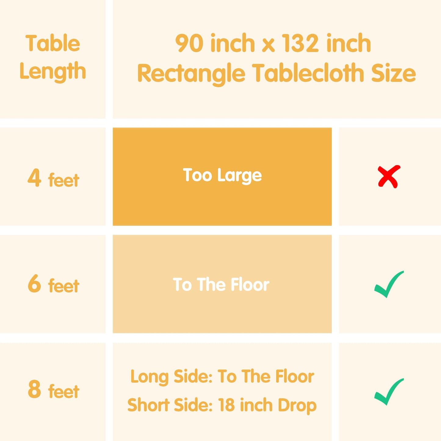 BRILLMAX 6 Pack Beige Tablecloths 90 x 132 Inch for 6ft Rectangle Tables - 150 GSM Polyester Fabric, Floor Length Drop, Water, Stain & Wrinkle Resistant Cloth Cover for Wedding Reception Banquet