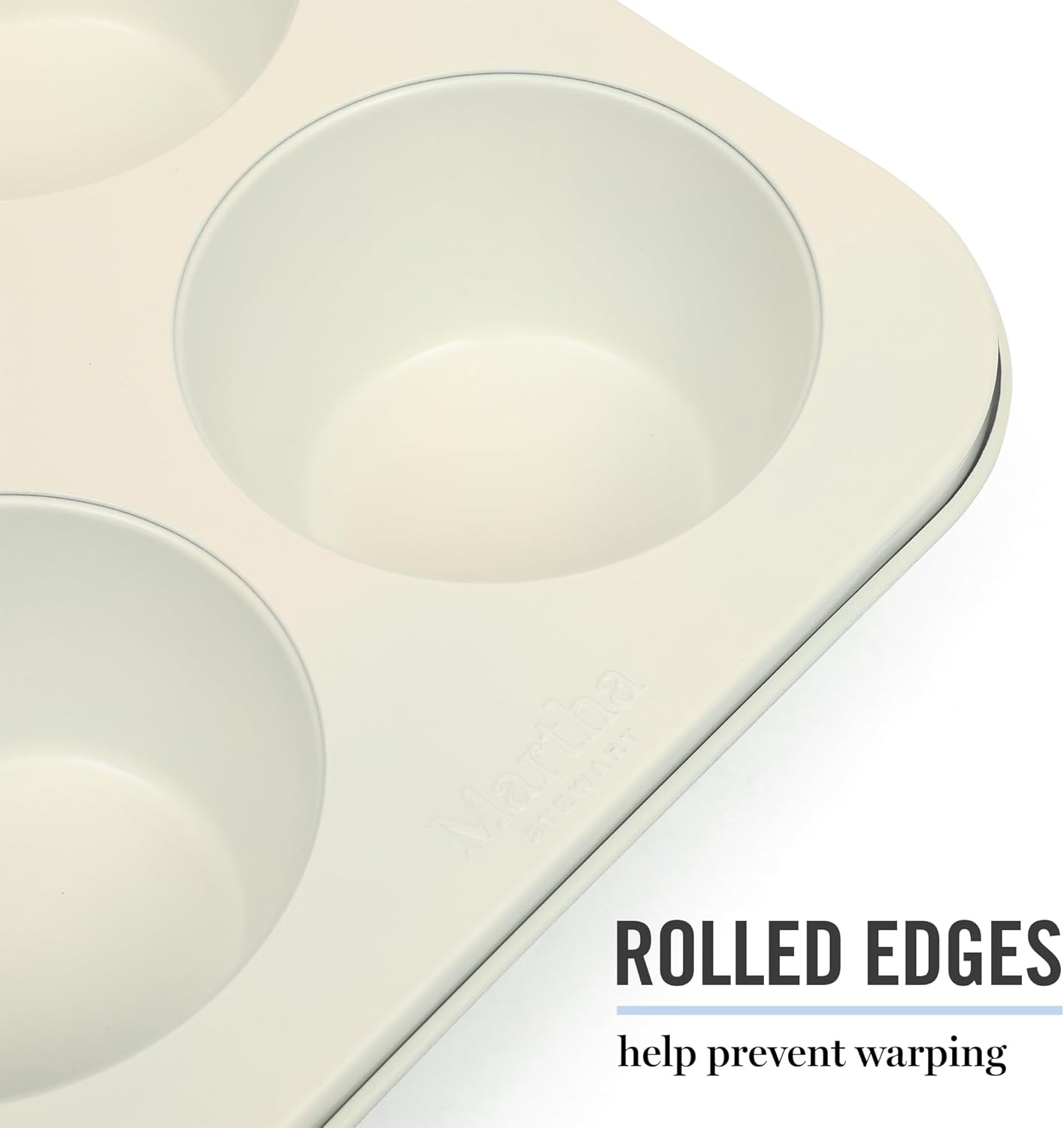 Martha Stewart Gallen Nonstick Carbon Steel Muffin Pan - 6 Cup Teal Bakeware for Perfect Muffins & Cupcakes