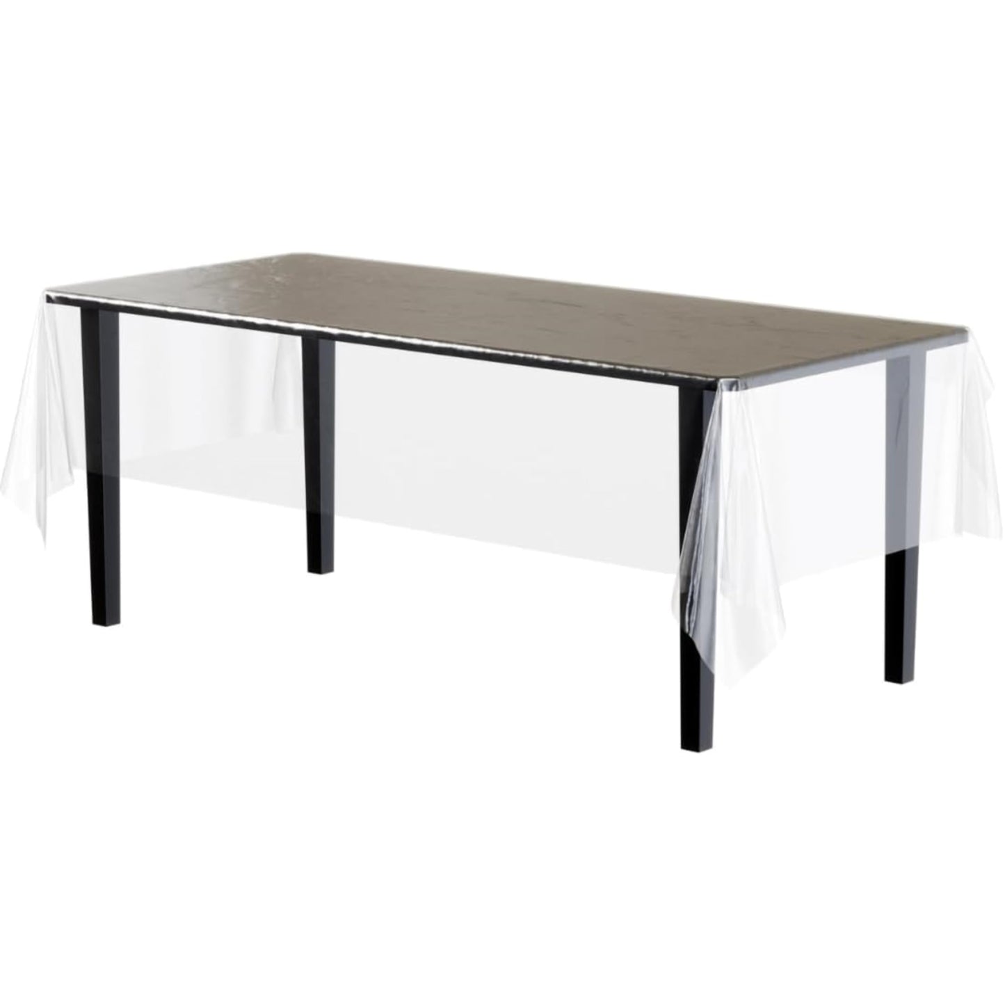 Exquisite 12-Pack Premium Plastic Tablecloth Pack of 12 Premium Plastic Tablecloth 54 Inch x 108 Inch Rectangle Table Cover - Clear