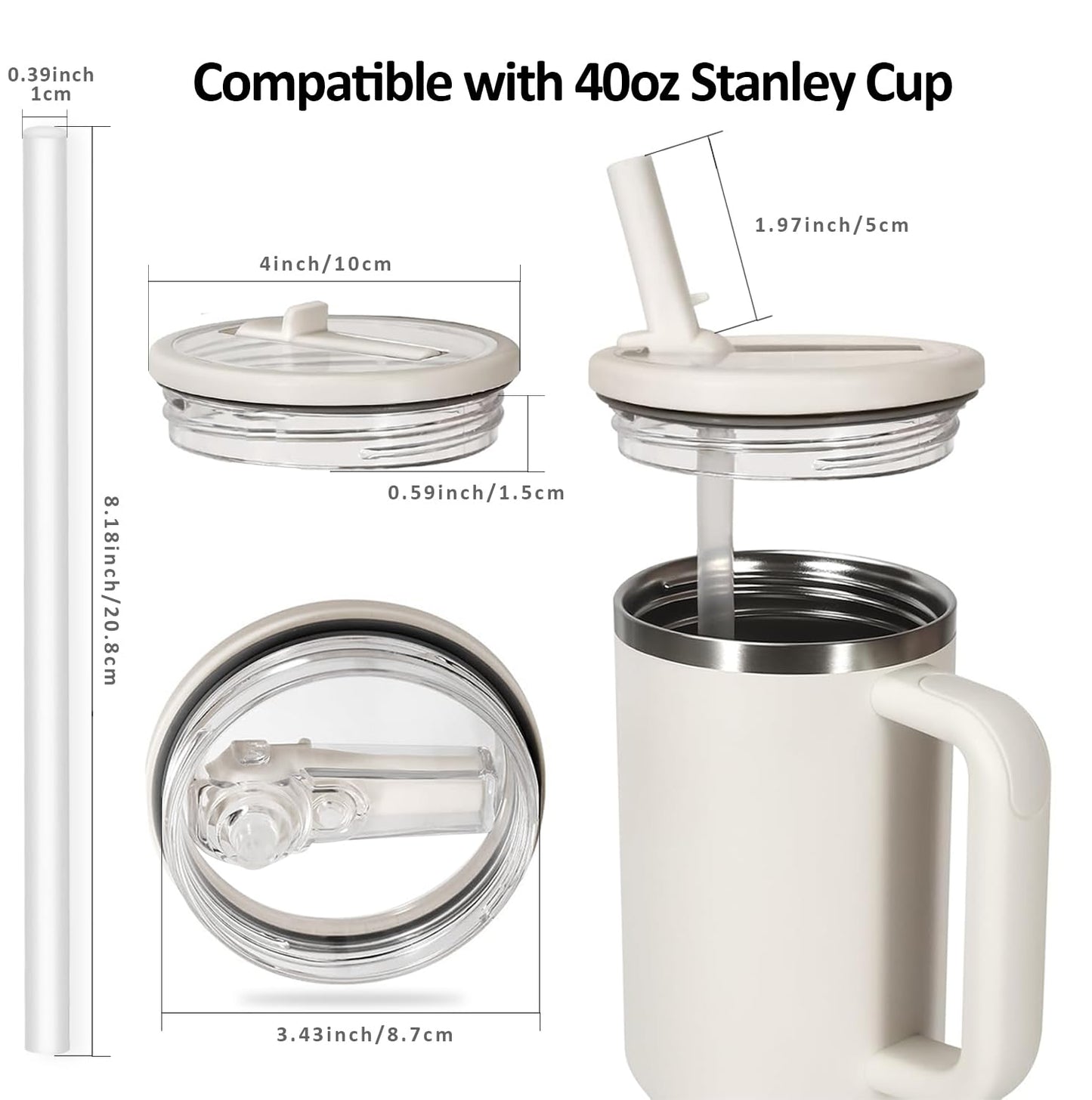 Stanley Lid Replacement 40 oz Cream 2.0 no Spill Lid Leak Proof Spill Proof Cup Lid Stanley Quencher Cup Lid Accessories