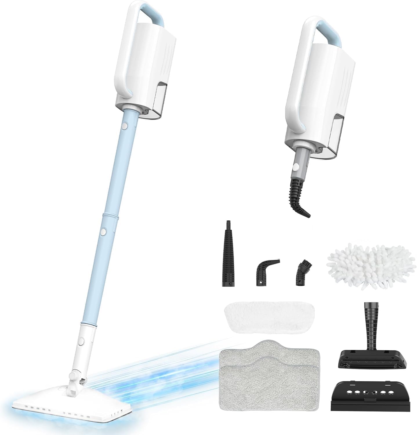 Skiennix 6-in-1 Steam Mop Cleaner - Versatile 2 Modes, 400ML Tank, 23FT Power Cable | Azure Color