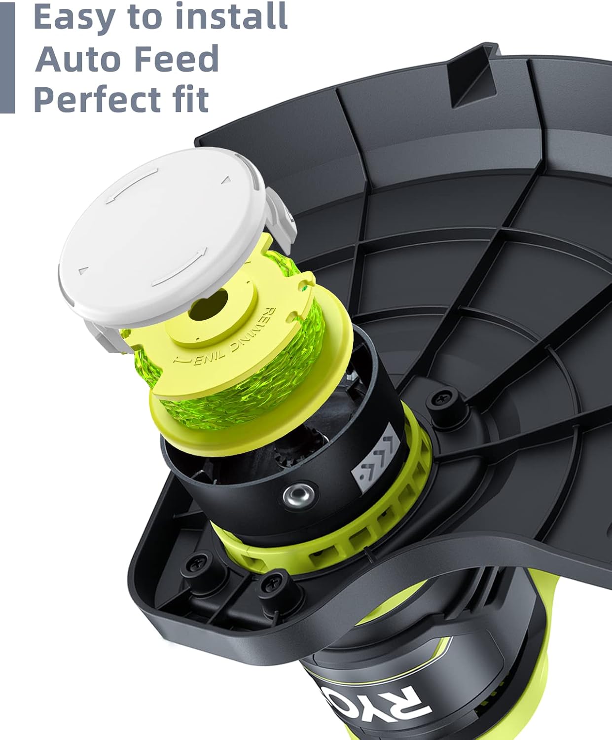 Ryobi String Trimmer Refill Line - 0.08'' Weed Wacker String (10 Replacement Spools & 2 Caps)