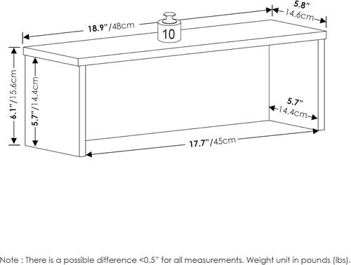 Furinno Helena Kitchen Counter Organizer Shelf - Stackable Design, 18-Inch, Marble White Finish