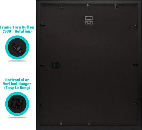 Frametory 16x20 Black Picture Frame - Display 11x14 Photos with Mat - High Definition Glass & Wide Molding