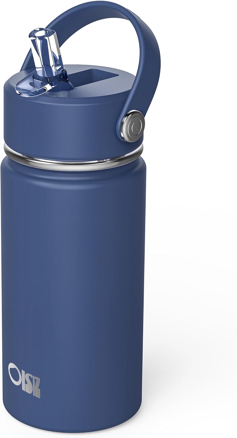 OISIZ Kids Water Bottle - 14oz Vacuum Insulated Stainless Steel | Leakproof, BPA-Free, Keeps Drinks Cold for 24 Hours