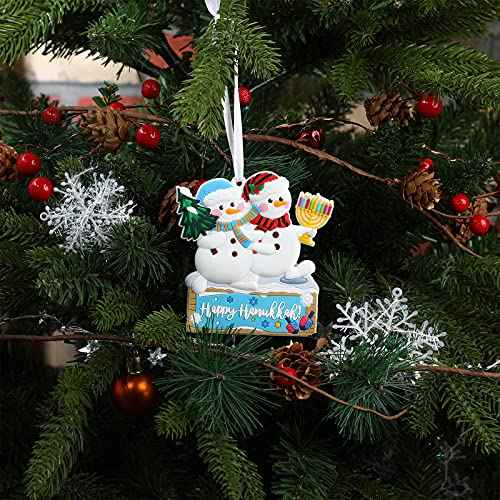 Hanukkah Snowman Tree Ornament Chanukah Hanging Decoration Pendant Jewish Chanukah Christmas Party Supplies Gifts Happy Hanukkah Menorah Decorations