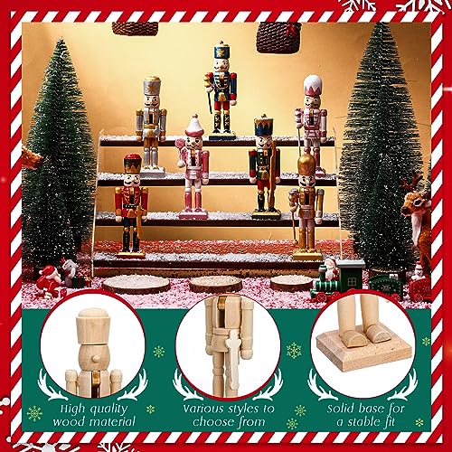 Wooden Nutcracker Craft Kit - Unfinished Holiday Decor, 24 pcs