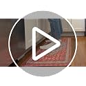Collive Boho Kitchen Rug Set of 2 Fall Waterproof Floor Mats - Terracotta Rust & Teal, 17.3x47 & 17.3x29 inches