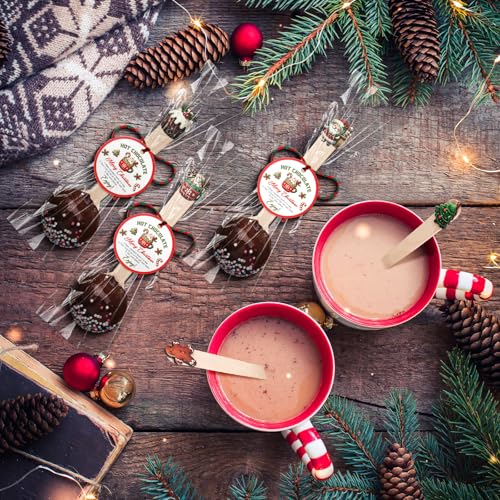 Cute Vesici 120 Piece Christmas Wooden Spoons Hot Cocoa & Dessert Utensil Set