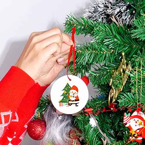 100 Pcs Christmas Ornament Ribbon Hangers, Thin Hand Tied Ornament Ribbon Loops