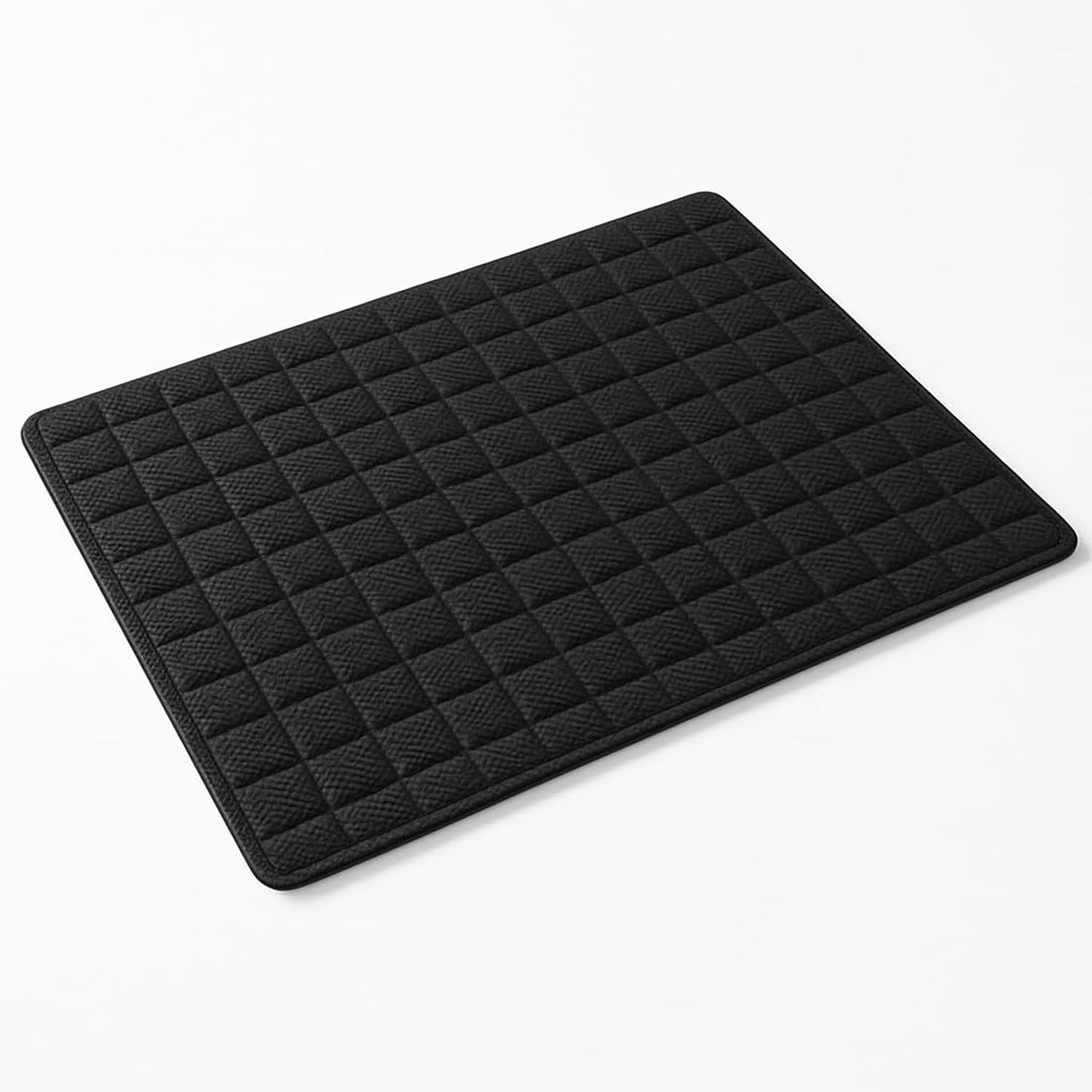 KitchenPick Microfiber Dish Drying Mat 15" x 20", Large Water-Absorbent Dish Drying Mat, Soft Quick-Dry Mat for Sink Dishes, Pots and Pans, Machine Washable Black Dish Drying Matt Kitchen Counter