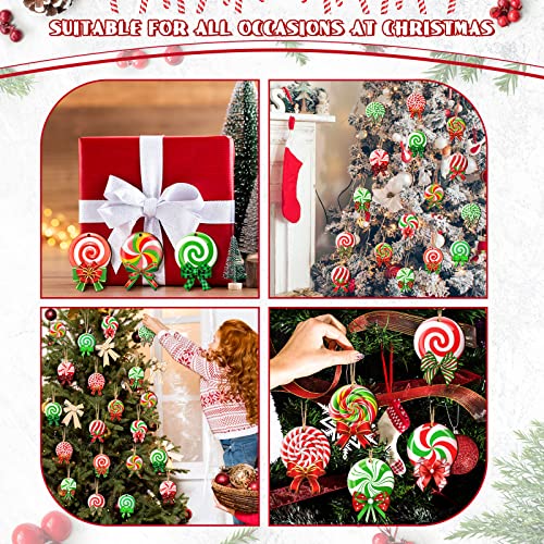 Yulejo 36 Pcs Christmas Candy Ornaments Peppermint Red & Green Classic