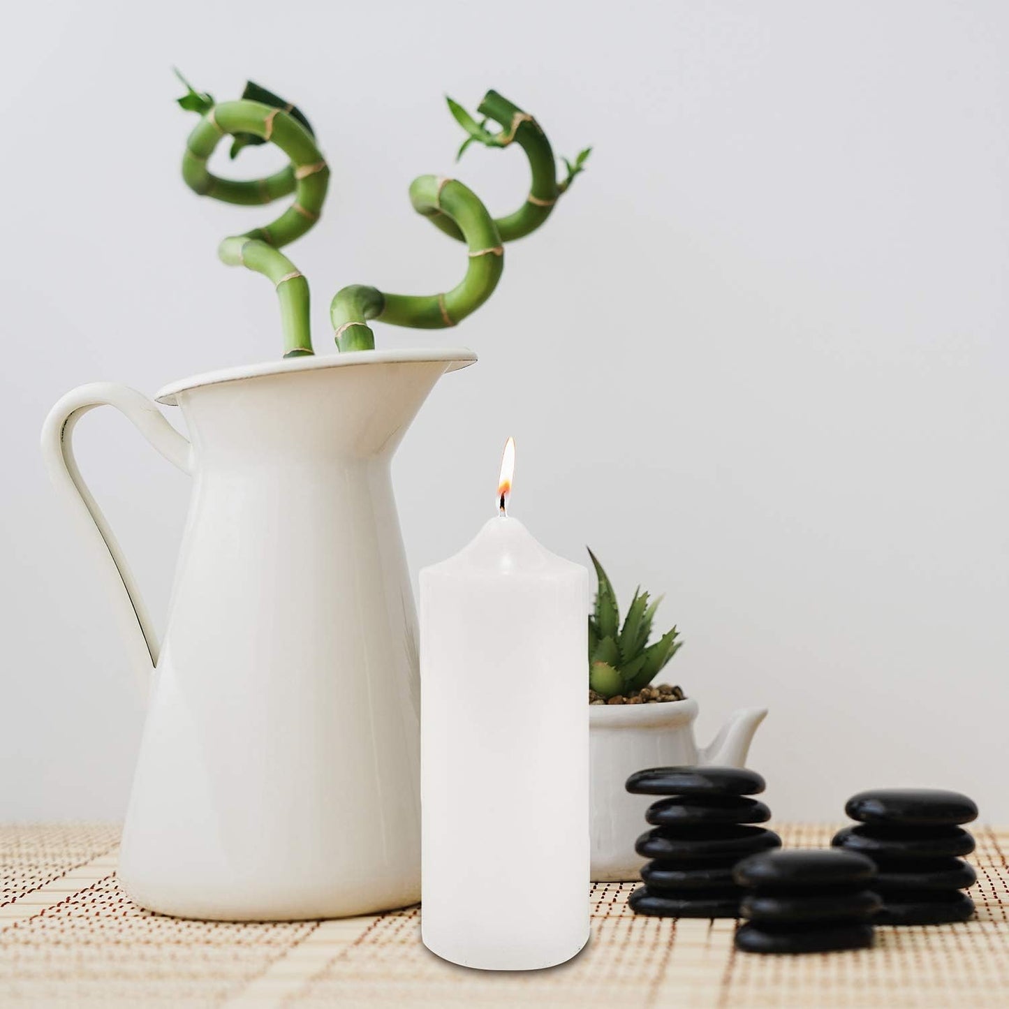 Unscented White Pillar Candle 3"x9" - Smokeless Cotton Wick for Weddings & Home Decor