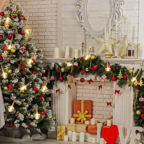 Couah Gold Glitter Bubble Lights String 9ft LEDs with 10 Bulbs (1 Spare) - 9 Lights Gold Variant
