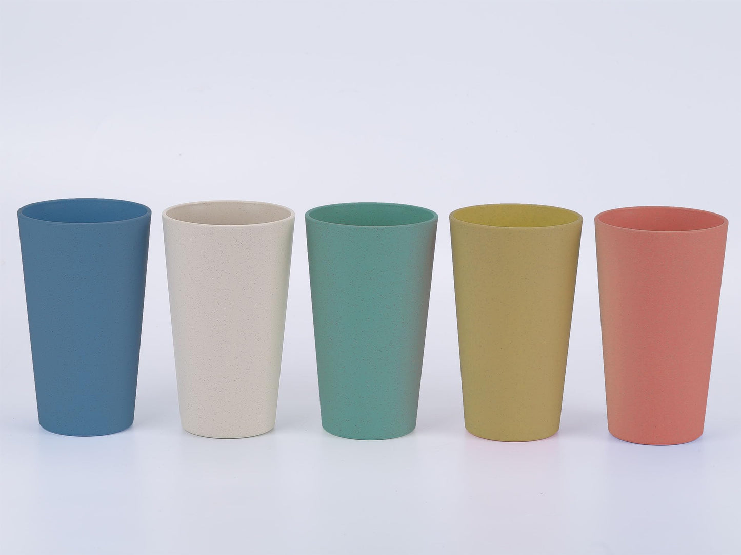 LuckyZone Wheat Straw Unbreakable Cup | 20 oz Reusable Water Drinking Glasses Sets of 5 | Lightweight Tumbler for Kitchen Outdoor | Dishwasher Safe, BPA Free and Eco friendly (20 oz, 5 Color_H)