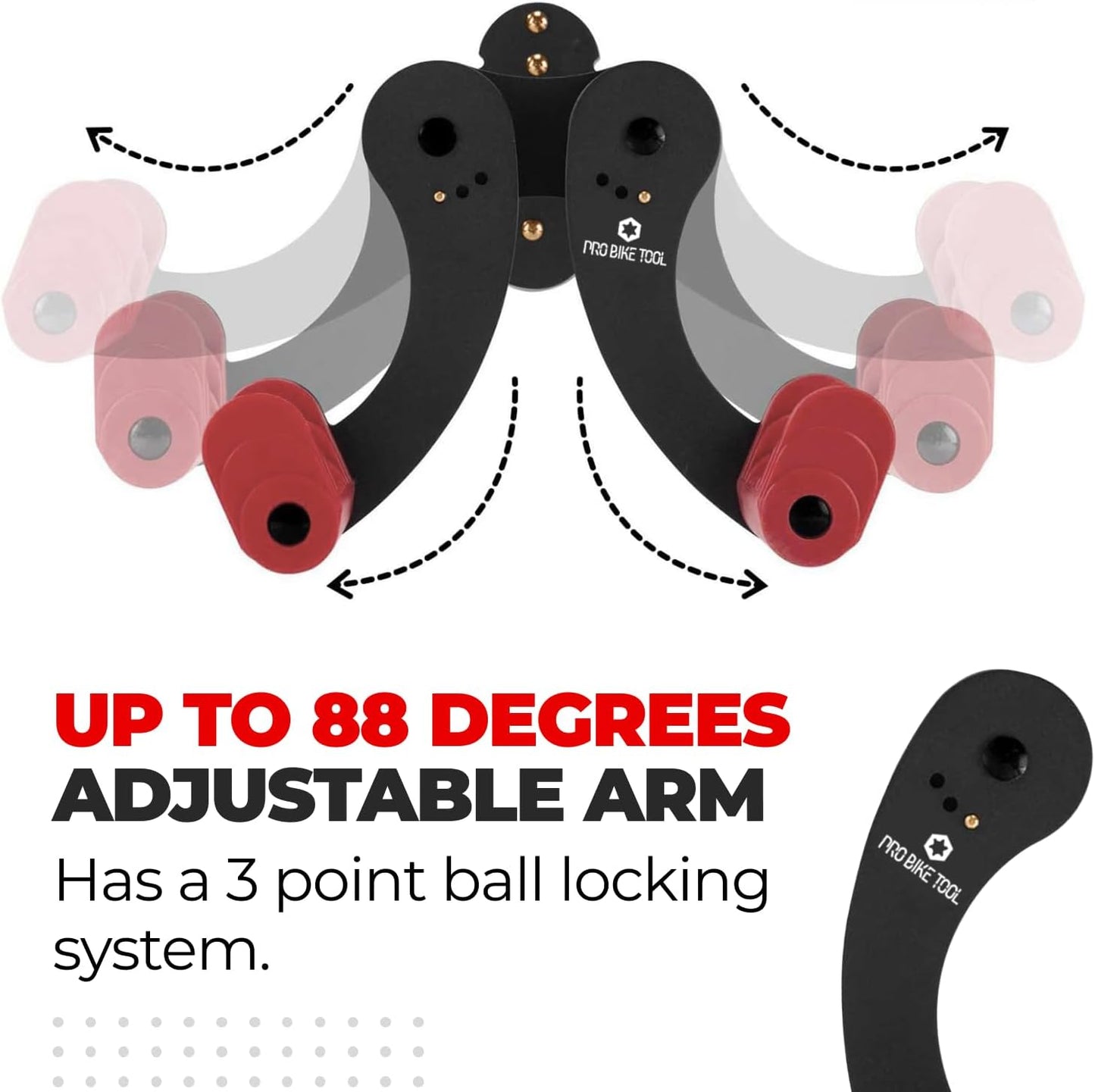 PRO BIKE TOOL Bike Wall Mount - Secure Horizontal Indoor Rack for 1 Bicycle | Ideal for Road, Mountain & Hybrid Bikes
