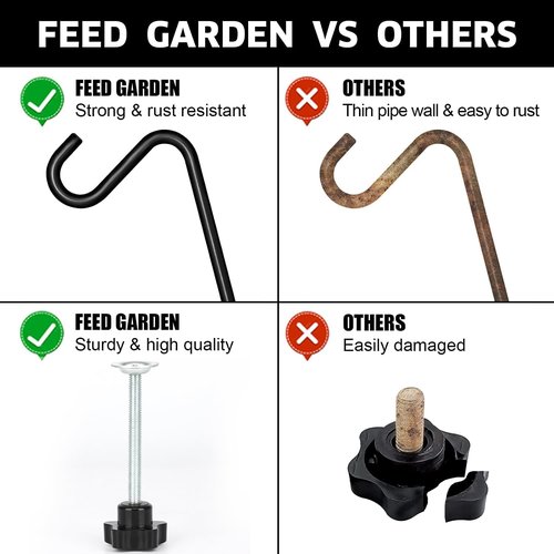 Feed Garden 14-Inch Deck Hook - 2 Pack Bird Feeder Hanger for Decks 1-3 Inches Thick
