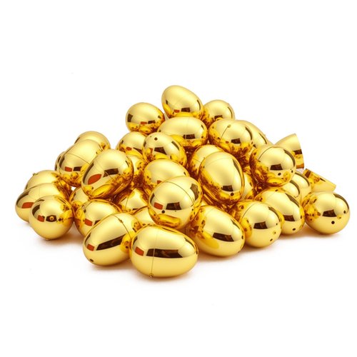 15 Pcs Fillable Golden Eggs Easter Plastic Empty Large DIY Crafts Hunt Games Party Favor Stuff