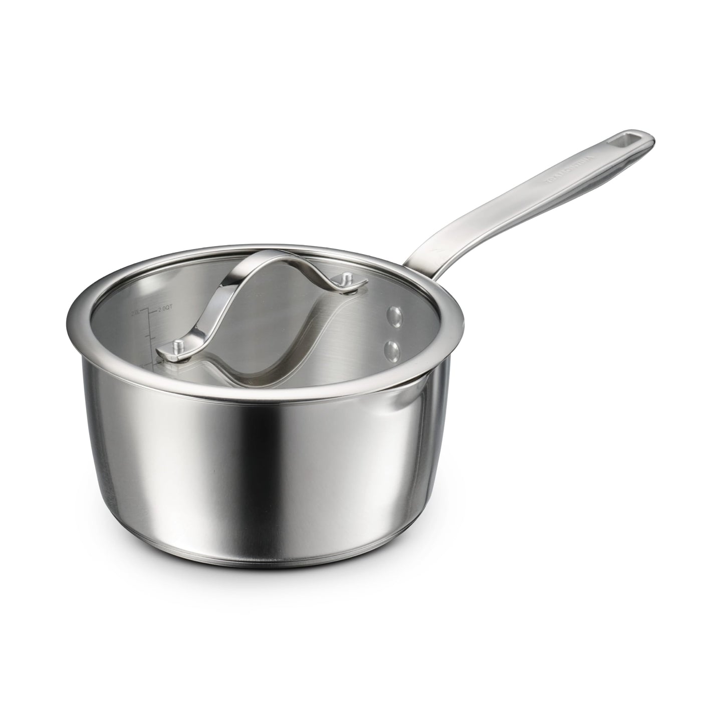 Tramontina Tempo Tri-Ply Base Stainless Steel 3-Quart Sauce Pan with Glass Lid, Induction-Ready Saucepan, Oven-Safe, Dishwasher-Safe