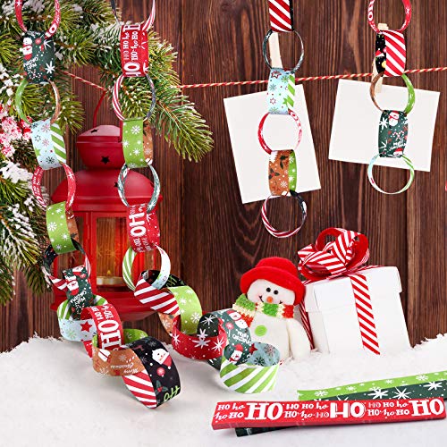 ASTARON 300 Pcs Christmas Paper Chains Festive DIY Decorations, Self-Adhesive Holiday Decor
