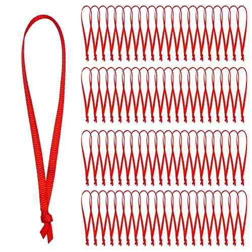 100 Pcs Christmas Ornament Ribbon Hangers, Thin Hand Tied Ornament Ribbon Loops
