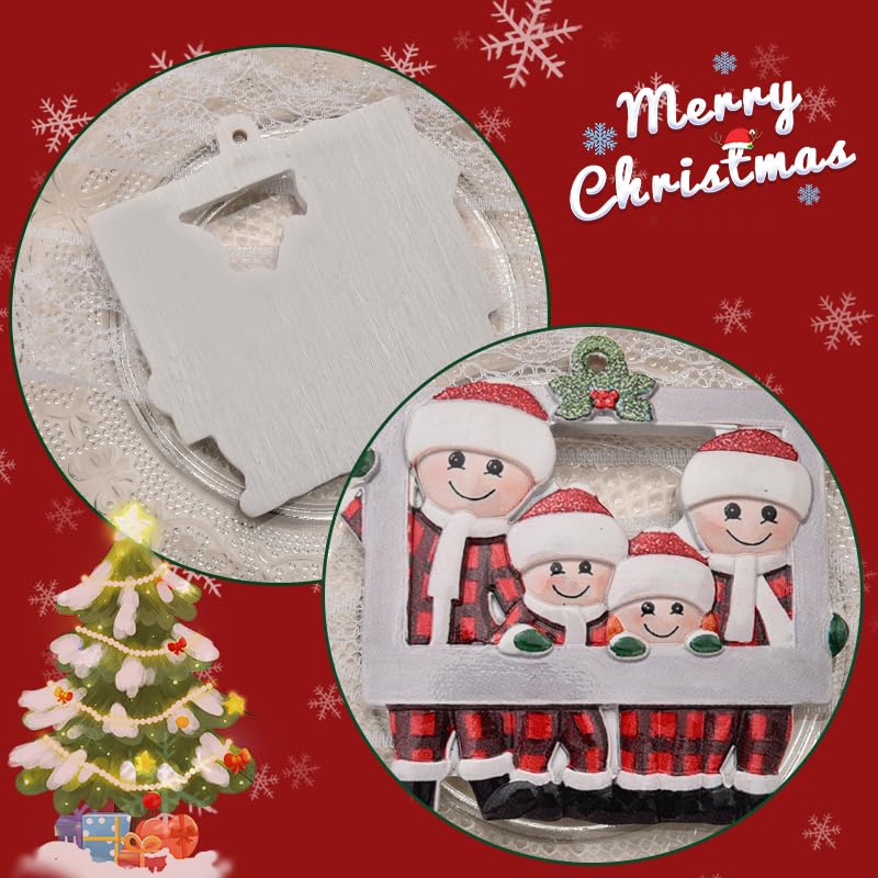 Personalized Family Christmas Ornaments of 4 Tree Photo Frame Holiday