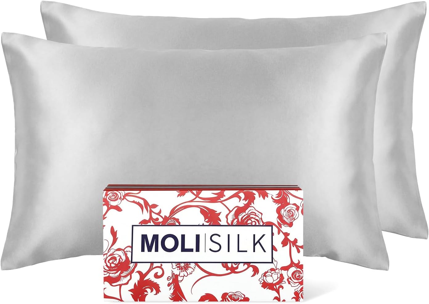 Slik Pillowcase - 100% Pure Mulberry Silk for Hair & Skin | Luxury Gray 19x29 Inch Pillow Cover