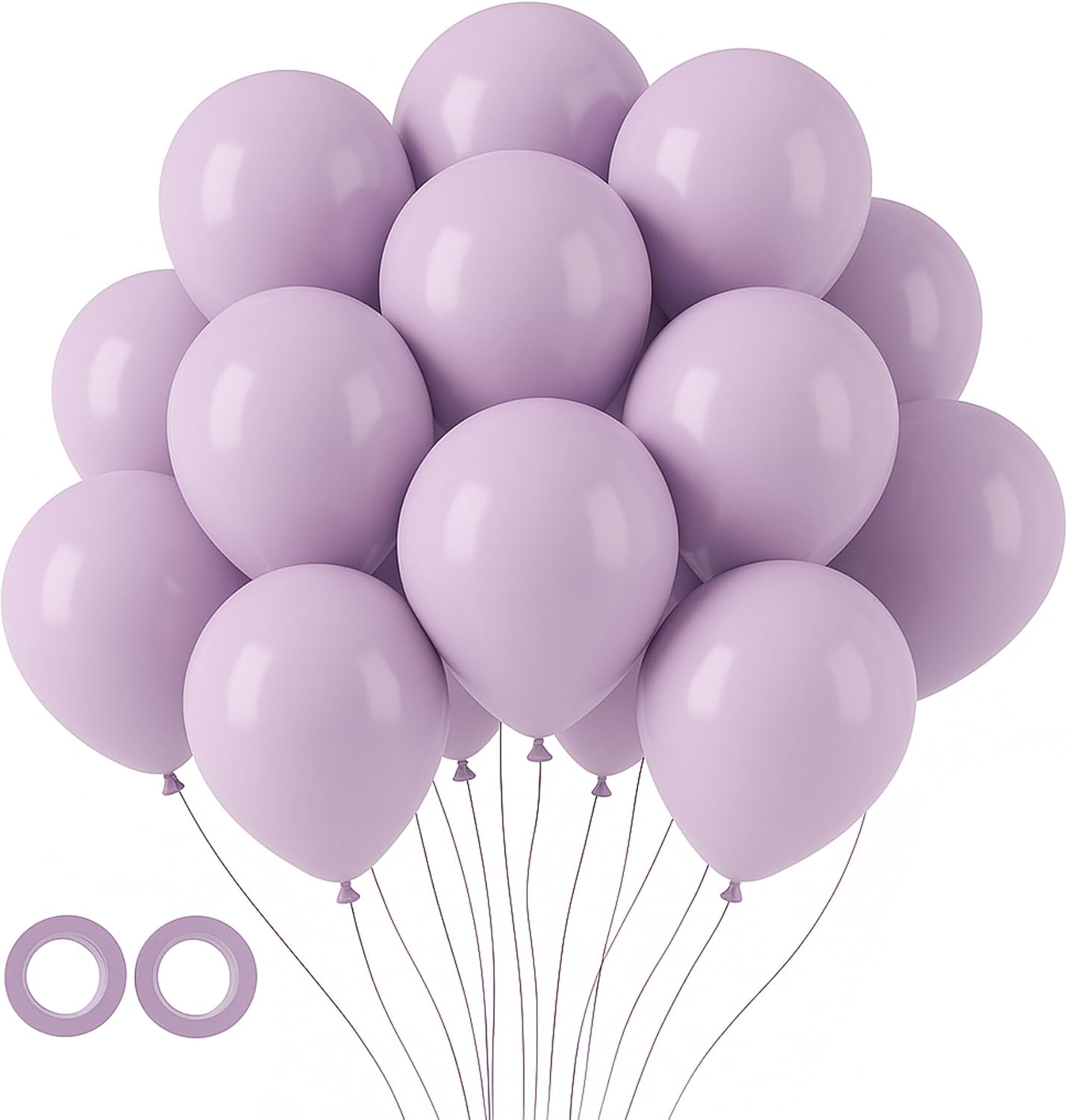Voircoloria 105pcs Lilac Purple Balloons - 12-Inch Latex Party Balloons for Celebrations & Events